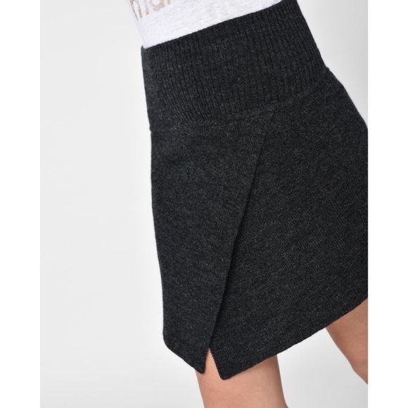 Isabel Étoile Marant | Blithe Asymmetric Wool Mini Sweater Skirt - Picture 2 of 6